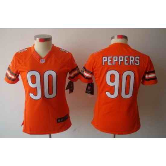 Women Nike Chicago Bears 90 Julius Peppers Orange Color[NIKE LIMITED Jersey]